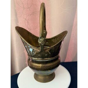 Vintage Brass Coal Looking Handle Bucket